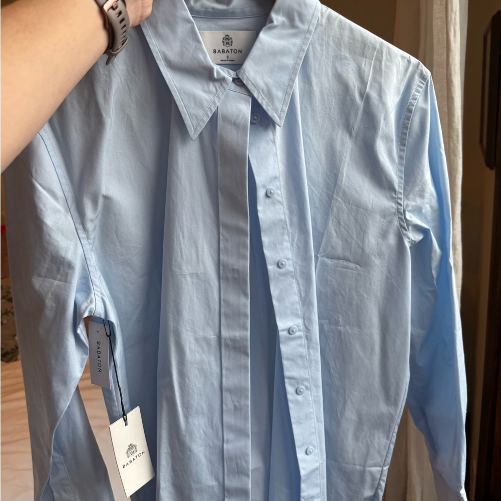 Babaton Light Blue Button Down Shirt